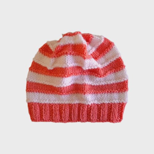 Bonnet enfant rose nuage