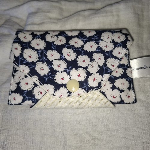 Porte monnaie & porte-cartes fleuri – double poche