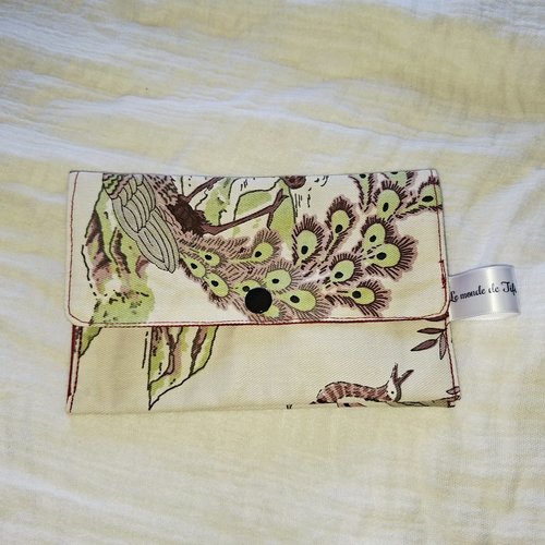 Porte-feuille 3 poches -cigogne