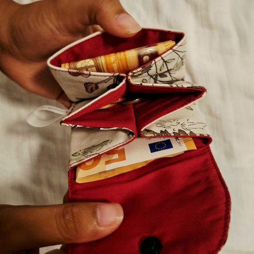 Porte monnaie 3 poches -cigogne