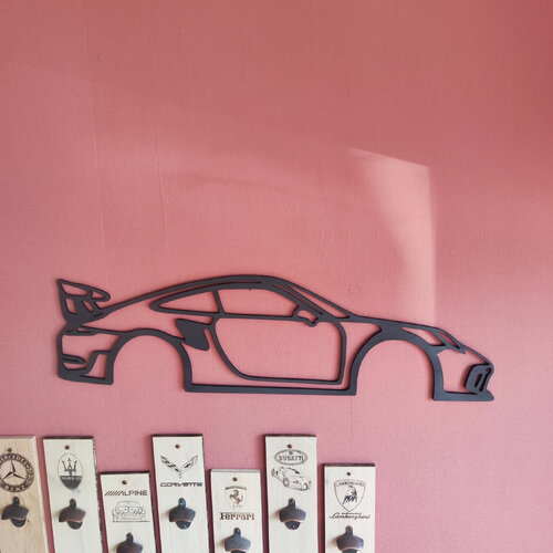 Décoration murale noire décor représentant un silhouette porche
