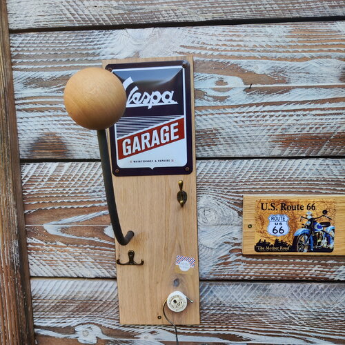 Porte casque moto décor vespa garage plaque métal 15x20 avec licence officielle
