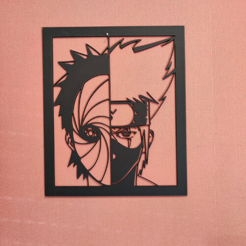 Manga le visage a deux visage  décoration murale noir