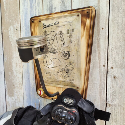 Porte casque décor vespa plaque officiel série little