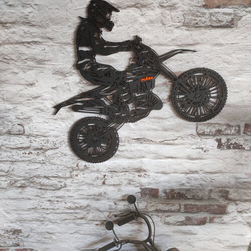 Décoration murale noire moto cross avec logo