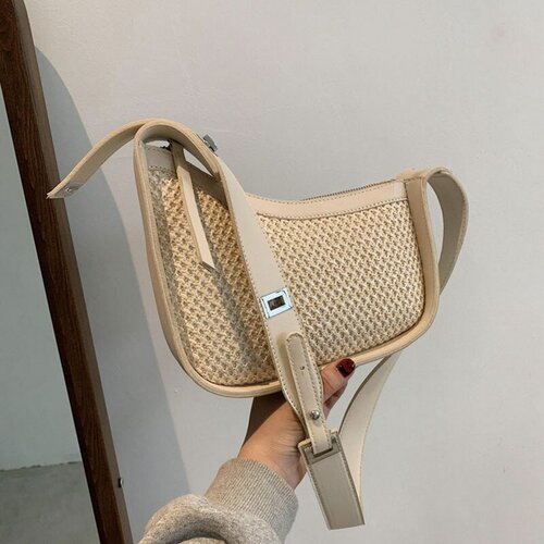 Sac à main bandoulière en paille