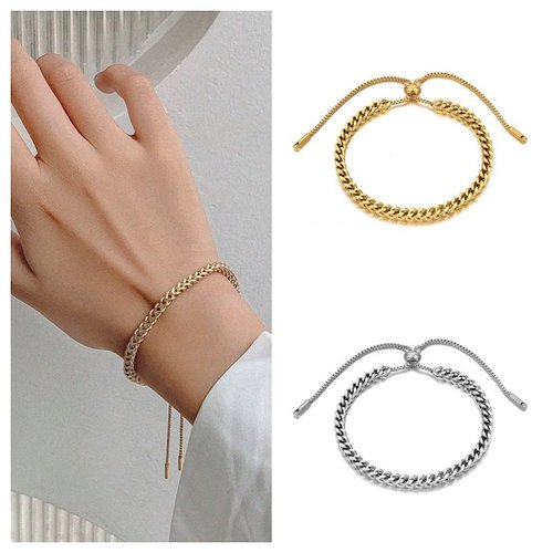Bracelet ajustable chaîne maille blé, bracelet en acier inoxydable