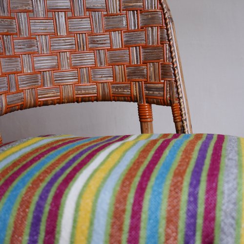 Housse de coussin tissé main en cotonlin et laine biologiques