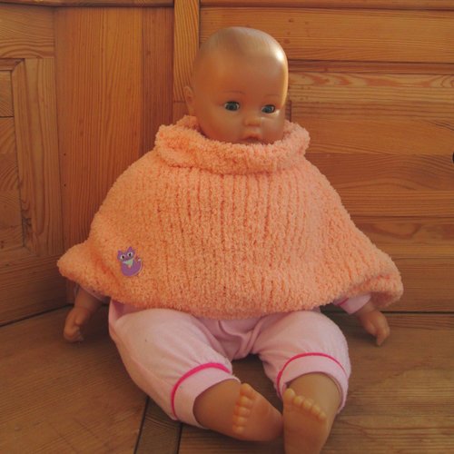 Pelerine Cape Chauffe Epaules Bebe Fille 3 12 Mois En Laine Coorie Corail Tricot Layette Tricote Main Un Grand Marche
