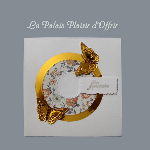 Carte anniversaire homme - vol de papillons sur roue fleurie