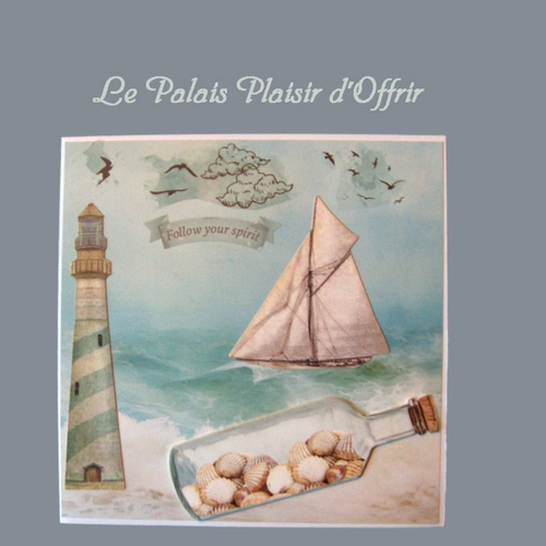 Carte anniversaire homme - la mer, son phare et voilier