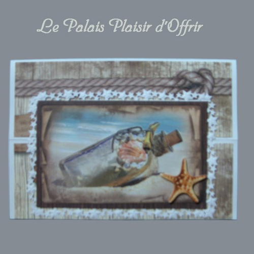 Carte anniversaire homme - une bouteille à la mer