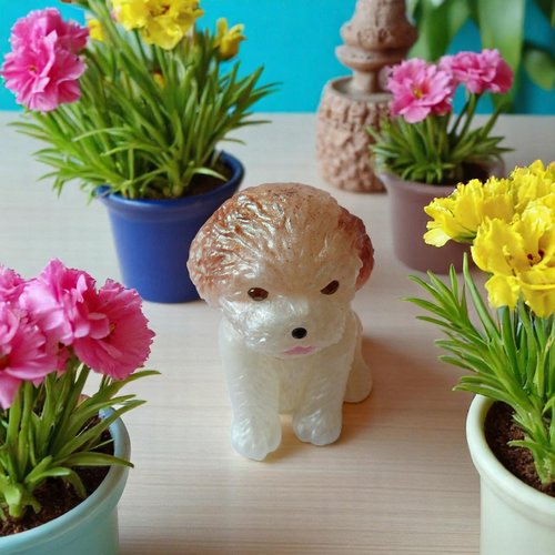 Animal - resine - chien - chiot bichon ou coton