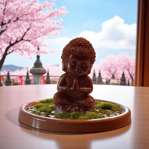 Divers - resine - bouddha marron "acajou" mains jointes