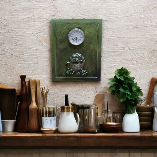 Pendule - resine - pendule rectangulaire "i need coffee"