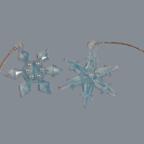 Noel - lot de 2 flocons moyens - bleu