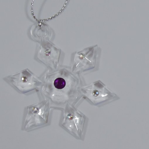 Noel - lot de 2 flocons moyens transparents bleutés