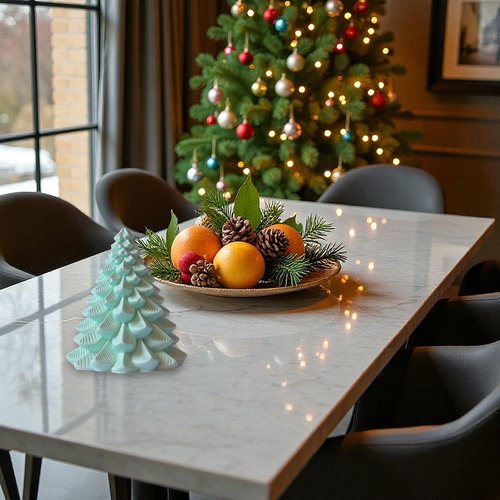 Noel - sapin en aqua-résine teintée vert doux