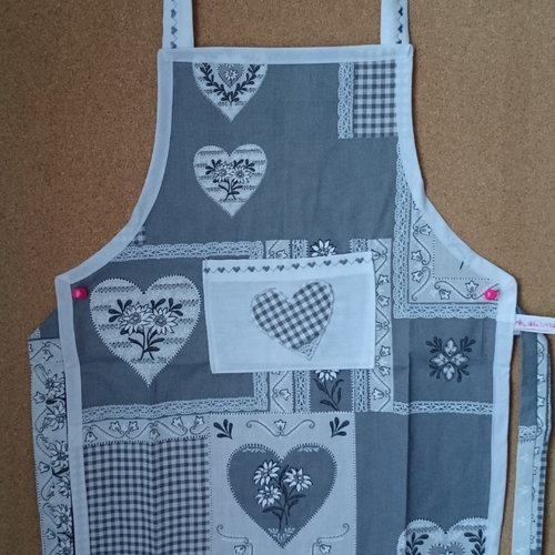 Tablier de cuisine enfant - "jolie comme un coeur"