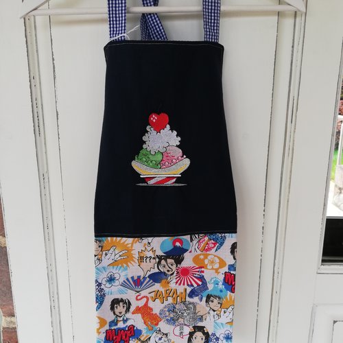 Tablier enfant brodé - tablier de cuisine réversible et ajustable