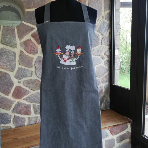 Tablier de cuisine homme rigolo brodé