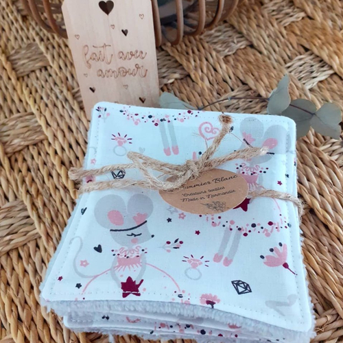 Lingettes lavables petites souris