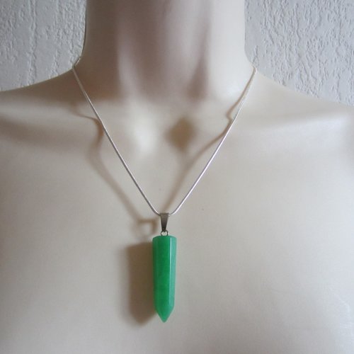 Chaîne plaqué argent avec pendentif en aventurine