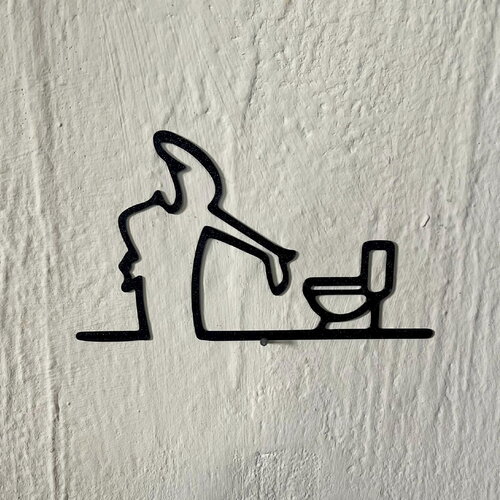 Art mural la ligne toilettes - déco original wall decor