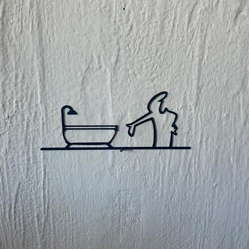 Art mural la ligne salle de bain - déco original