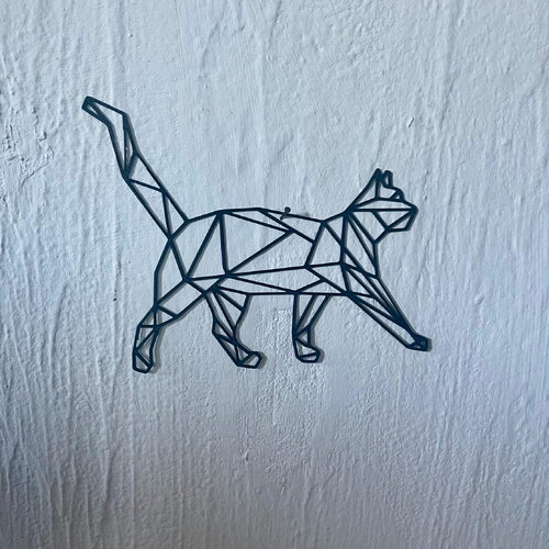 Art mural chat line art - déco original wall decor