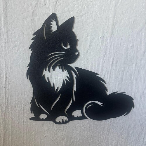 Art mural chat assis  - déco original wall decor