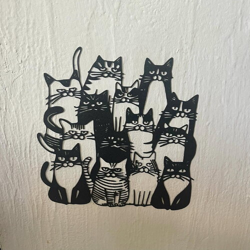 Art mural bande de chats  - déco original wall decor