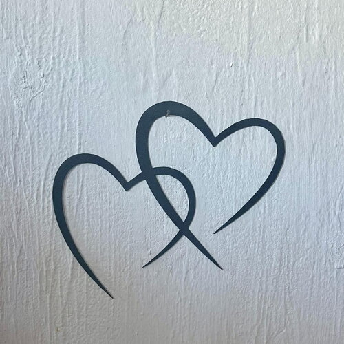 Art mural 2 coeurs  - déco original wall decor