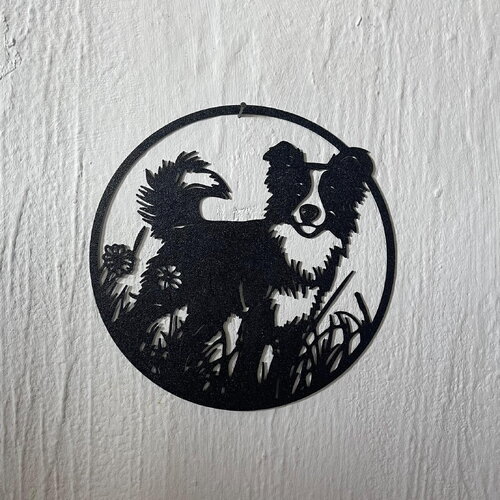 Art mural border collie  - déco original