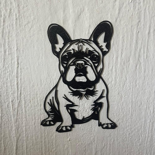 Art mural chien bouledogue assis - déco original wall decor
