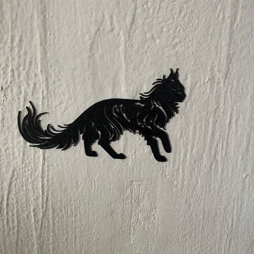 Art mural chat à poils long- déco original wall decor