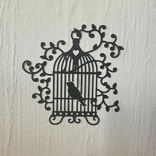 Art mural oiseau en cage - déco original
