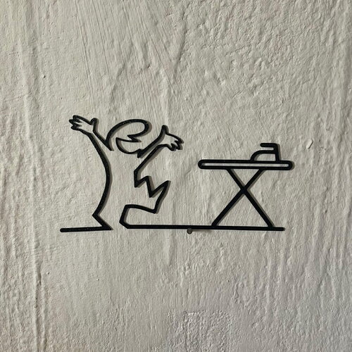 Art mural la ligne buanderie- déco original wall decor