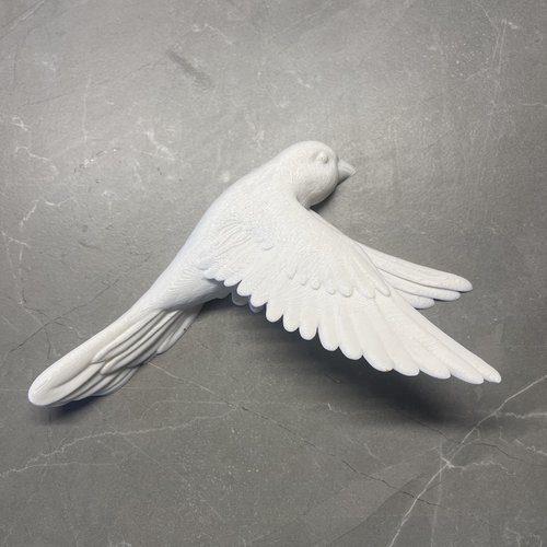Oiseau décoratif - tourterelle blanche - déco original wall decor