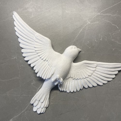 Oiseau décoratif - tourterelle blanche - déco original wall decor