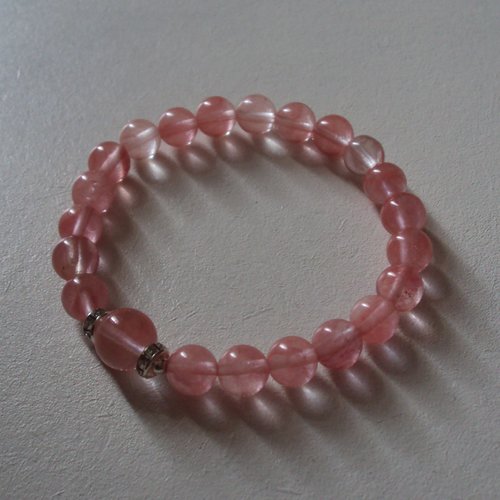 Bracelet en pierre naturelle tourmaline pastèque, perles de 8 mm de diamètre, longueur : 19 cm, neuf