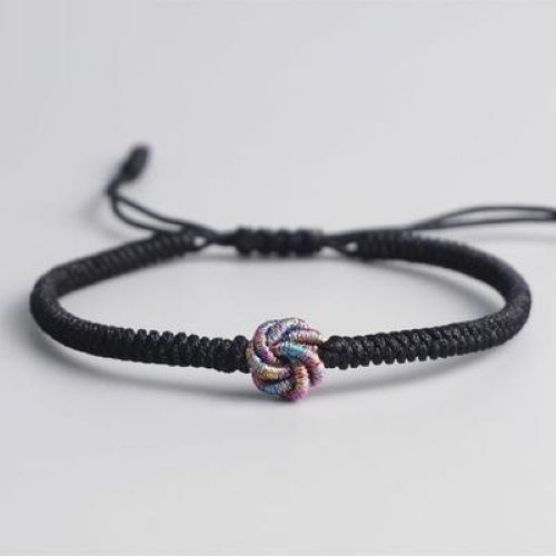 Bracelet handmade; en tissu et motif mandala, ajustable, neuf