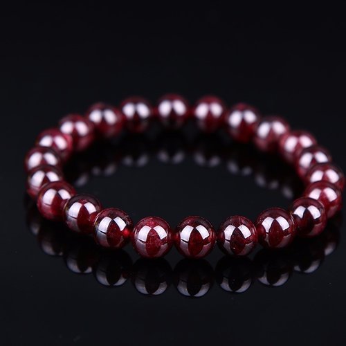 Bracelet en pierre naturelle grenat, perles de 8 mm de diamètre, longueur : 21 cm, neuf