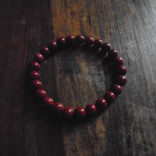 Bracelet en pierre naturelle jaspe rouge, perles de 8 mm de diamètre, longueur : 21 cm, neuf