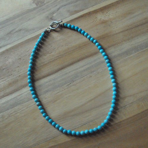 Collier handmade avec perles en pierre naturelle fine turquoise
