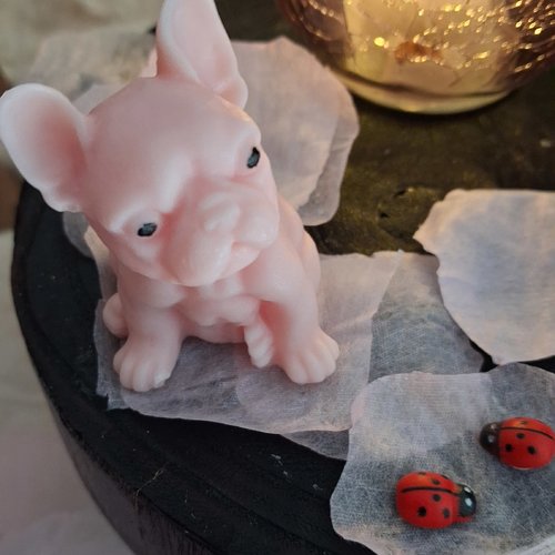 Petit chien bouledogue 22 g senteur fleur de coton