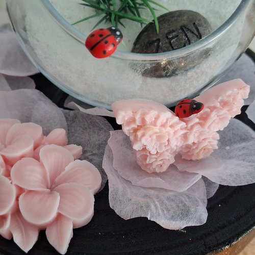Duo de fondant parfumé une fleur et un papillon poids pour les deux (23 g )
