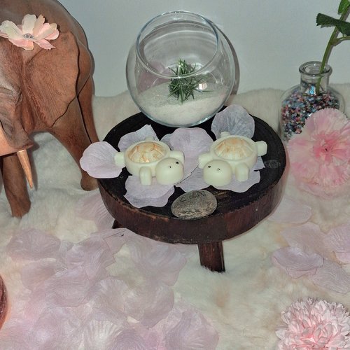 Coffret duo de fondants 2 tortues parfum fleur de coton  une boite de( 47 g) et une de( 49g)