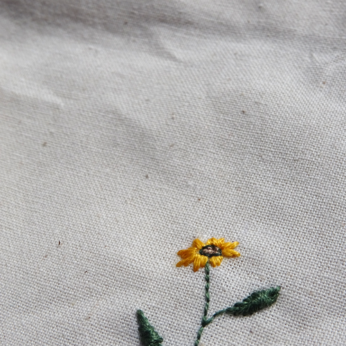 Sac brodé tournesol