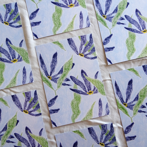Print fleurs bleues 2